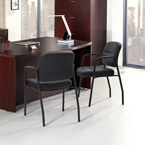 Devoko Office Reception Chairs Executive Leather Guest Chairs with Armrest Ergonomic Upholstered Lumbar Support Side Chairs