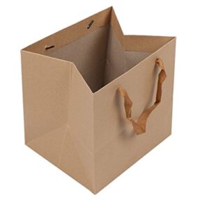 dradralee brown kraft paper gift shopping handle bags for package 13x13x13inch