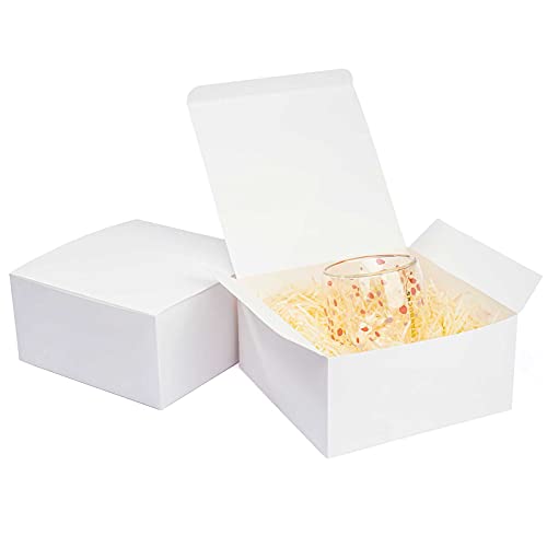 opaprain 8x8x4 inch 10 pack small white gift box with lid, easy to assemble, used for Christmas gift, bridesmaid proposal box, wedding and birthday party gift box.