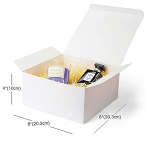 opaprain 8x8x4 inch 10 pack small white gift box with lid, easy to assemble, used for Christmas gift, bridesmaid proposal box, wedding and birthday party gift box.