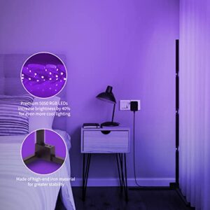 Miortior Corner Floor Lamp, RGB LED Floor Lamp with Smart App & Remote Control, Music Sync, 16 Million Color Changing Floor Lamp with 5V/2A Power Adapter for Living Room, Bedroom, Gaming Room