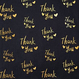 mr five 30 sheets large size gold thank you tissue paper bulk,20″ x 28″,thank you tissue paper for packaging,gift bags,gift wrapping tissue paper for graduation,birthday,party,thanksgiving (black)