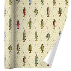 graphics & more fish and crossed fishing rods gift wrap wrapping paper rolls