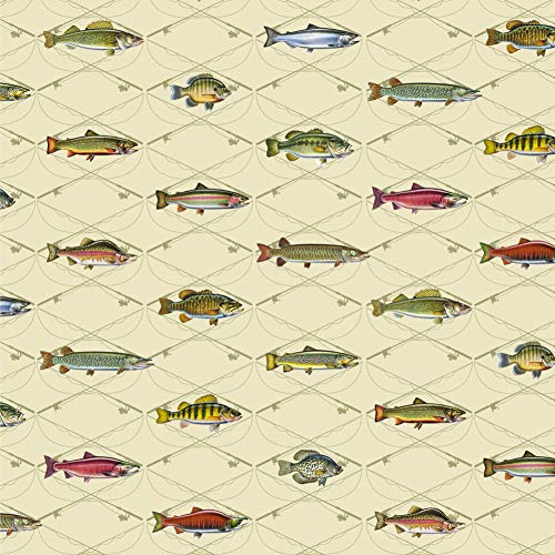 GRAPHICS & MORE Fish and Crossed Fishing Rods Gift Wrap Wrapping Paper Rolls