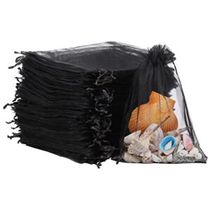 acDesign Jewelry Bags Drawstring 200Pcs Organza Bags 5"x7" Wedding Favor Bags for Candy Jewelry Makeup Pouches(Black)