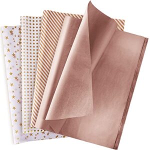 larcenciel tissue paper, 120 sheets rose gold tissue paper bulk, gift wrapping paper for gift bags, flower, valentines, christmas, wedding, birthday party, holiday decor, diy crafts (19.7 x 13.8 inch)