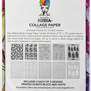 Ranger Dina Wakley Media Collage Tissue Paper 7.5"X10" 20/Pkg-Backgrounds