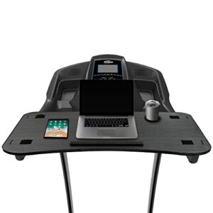 treadmill desk attachment 15.95” x 40.75 “ x 1.77” wider for laptop/ipad/tablet/book holder, workstation for treadmills, up to 35 lbs weight capacity with 8pcs of adjustable straps 10” & 15” long
