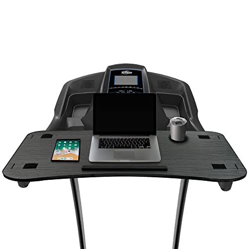 Treadmill Desk Attachment 15.95” x 40.75 “ x 1.77” Wider for Laptop/iPad/Tablet/Book Holder, Workstation for Treadmills, Up to 35 lbs Weight Capacity with 8Pcs of Adjustable Straps 10” & 15” Long