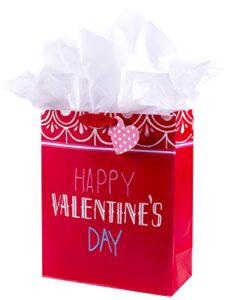 hallmark 15″ extra large gift bag with tissue paper (happy valentine’s day)