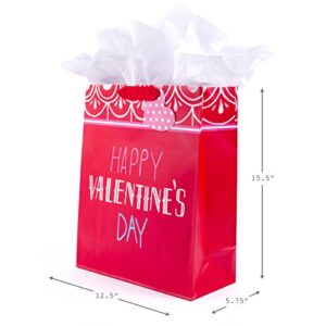 Hallmark 15" Extra Large Gift Bag with Tissue Paper (Happy Valentine's Day)