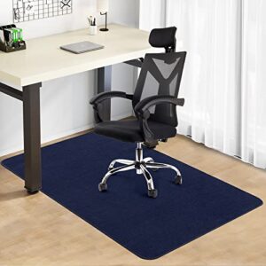 shien edging office chair mat for hardwood&title floor, 55″x35″ computer gaming rolling chair mat for home office hardwood floor, anti-slip low pile under desk rug, large floor protector (navy blue)