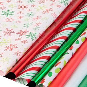 100 sheets christmas tissue paper for gift bags-bulk christmas wrapping paper- holiday tissue paper -snowflake shiny metallic with bright bulbs 20″x20″ inch gift wrapping holiday tissue paper sheets