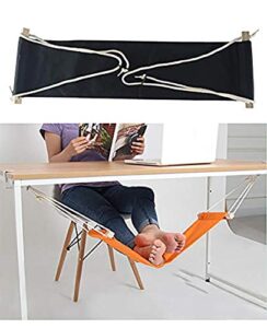 home-organizer tech portable adjustable foot hammock for corner desk office foot rest mini under desk foot rest hammock for home, office, airplane, travel, study and relaxing (black)
