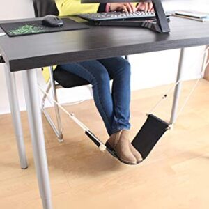 Home-organizer Tech Portable Adjustable Foot Hammock for Corner Desk Office Foot Rest Mini Under Desk Foot Rest Hammock for Home, Office, Airplane, Travel, Study and Relaxing (Black)