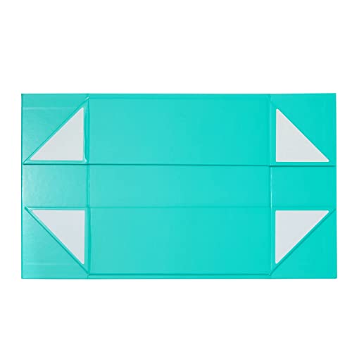 6 Pack Square Magnetic Gift Box with Lid, 10x10x4 Groomsmen and Bridesmaid Boxes for Proposal, Glossy Teal