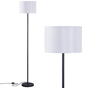 yunhong simple design led floor lamp,modern standing lamp with white shade,pole lamp with foot switch,64.7” tall lamp for living room bedroom office,home decor lamps(led bulb included)