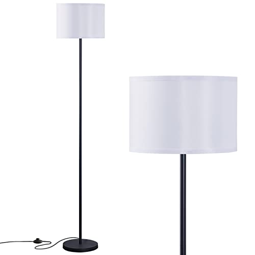 YUNHONG Simple Design LED Floor Lamp,Modern Standing Lamp with White Shade,Pole Lamp with Foot Switch,64.7'' Tall Lamp for Living Room Bedroom Office,Home Decor Lamps(LED Bulb Included)