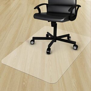 azadx office chair mat for hard floors 48 x 48, clear pvc hardwood floor mat, durable plastic floor protector for home and office use (48″ x 48″ rectangle)