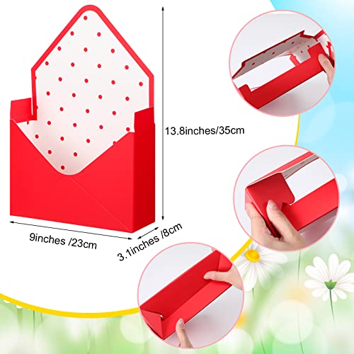 4 Sets Florist Bouquet Envelope Boxes with Floral Foam Blocks, Paper Packaging Gift Flower Box for Valentine's Day Mother's Day Wedding Birthday Party Decoration Wrapping Supplies