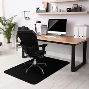 kuyal chair mat for hardwood floor 30 x 48 inches rectangle floor mats wood/tile protection mat for office & home, black