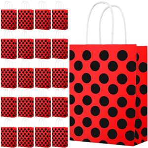 20 pieces ladybug birthday party favor bags ladybug red black polka dot kraft paper gift bags ladybug party supplies for ladybug theme party wedding birthday party christmas baby shower decorations