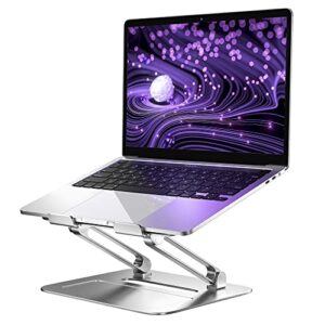 trunium laptop stand, laptop holder, multi-angle stand with heat-vent, adjustable laptop riser for laptop up to 15.6 inches, compatible for macbook pro/air, surface laptop, and so on (silver)