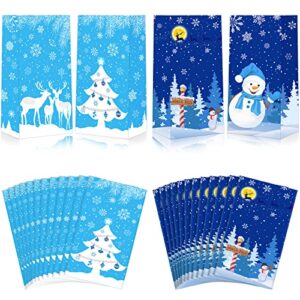 24 pieces christmas bags snowflakes snowman treat bags wonderland party goodie bags party craft paper bags