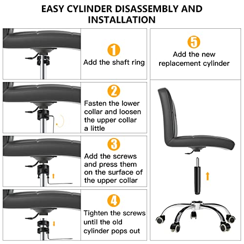 Office Chair Cylinder Replacement with Removal Tool-5.5 inches Adjust Heavy Duty Gas Lift Cylinder,Smooth,Noiseless(1000Lbs),Universal Size Fits Most Office Chair