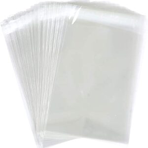 MoloTAR || 200 Pcs 5''x 7'' Clear Resealable Cello/Cellophane Good for Bakery,Adhesive Treat, Candle, Soap, Cookie Poly Bags