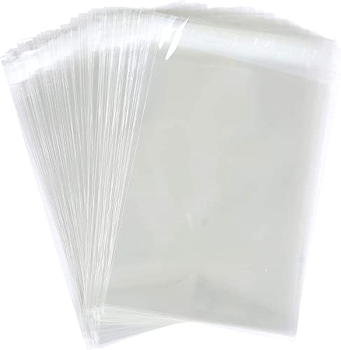 MoloTAR || 200 Pcs 5''x 7'' Clear Resealable Cello/Cellophane Good for Bakery,Adhesive Treat, Candle, Soap, Cookie Poly Bags