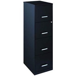 scranton & co 18″ 4 drawer metal letter file cabinet in black