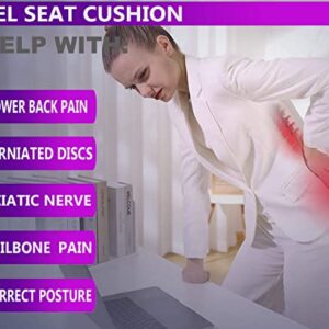 Extra Large Gel Seat Cushion Pillow for Long Sitting – Enhanced Office Chair Car Egg Seat Cushion with Non-Slip Cover for Back, Coccyx & Tailbone Pain Relief Pad - Computer Desk Pain Relief Pad