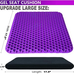 Extra Large Gel Seat Cushion Pillow for Long Sitting – Enhanced Office Chair Car Egg Seat Cushion with Non-Slip Cover for Back, Coccyx & Tailbone Pain Relief Pad - Computer Desk Pain Relief Pad