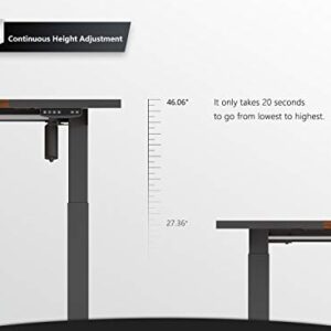 FEZIBO Height Adjustable Electric Standing Desk with Pencil Holder, 48 x 24 Inches Stand Up Desk, Sit Stand Desk with Black and Espresso Top and Black Frame