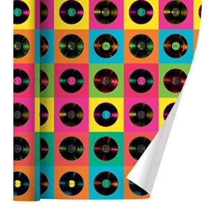 graphics & more vinyl lp records rainbow colored background gift wrap wrapping paper rolls