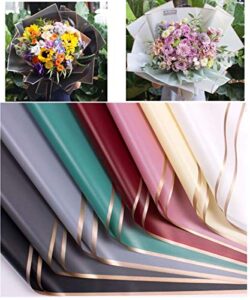 xshelley (24pcs 8 colors 22.8 * 22.8 inches flower shop bouquet, diy crafts, gift packaging or gift box packaging, waterproof flower wrapping paper