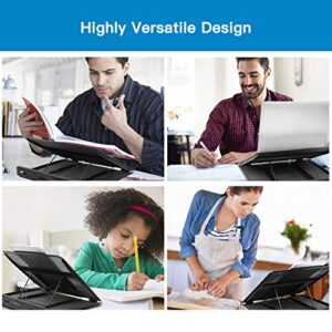 HUANUO Adjustable Laptop Stand Riser for Desk, Fits Up to 15.6 inch Notebook, Mesh Ventilated Laptop Cooling Stand with 8 Tilt Levels