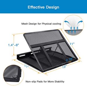 HUANUO Adjustable Laptop Stand Riser for Desk, Fits Up to 15.6 inch Notebook, Mesh Ventilated Laptop Cooling Stand with 8 Tilt Levels