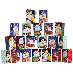 iconikal printed christmas design gift bags, small, 20-count