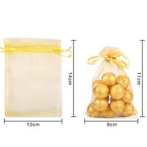 Bouraw 120Pcs Organza Bags 4x6 Inches with Drawstring, Jewelry Pouches Wedding Party Christmas Favor Gift Bags (Mixed Color)