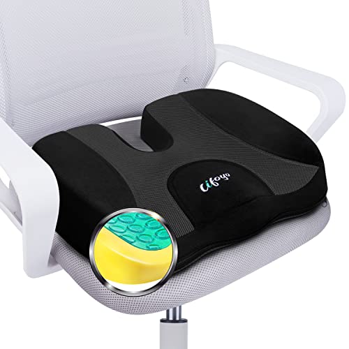 Gel Seat Cushion for Office Chair - Memory Foam Chair Cushion - Car Seat Cushion for Drving - Cushion Pillow for Long Sitting - Butt Pillow for Desk Chair, Computer Chair, Gaming Chair, Wheelchair