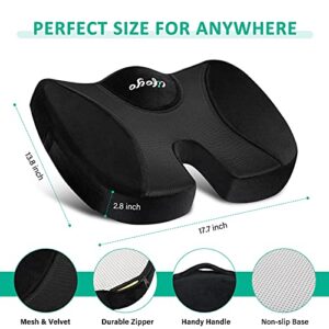 Gel Seat Cushion for Office Chair - Memory Foam Chair Cushion - Car Seat Cushion for Drving - Cushion Pillow for Long Sitting - Butt Pillow for Desk Chair, Computer Chair, Gaming Chair, Wheelchair