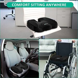 Gel Seat Cushion for Office Chair - Memory Foam Chair Cushion - Car Seat Cushion for Drving - Cushion Pillow for Long Sitting - Butt Pillow for Desk Chair, Computer Chair, Gaming Chair, Wheelchair