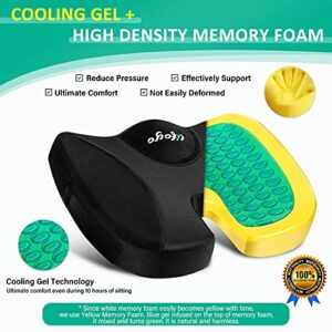 Gel Seat Cushion for Office Chair - Memory Foam Chair Cushion - Car Seat Cushion for Drving - Cushion Pillow for Long Sitting - Butt Pillow for Desk Chair, Computer Chair, Gaming Chair, Wheelchair