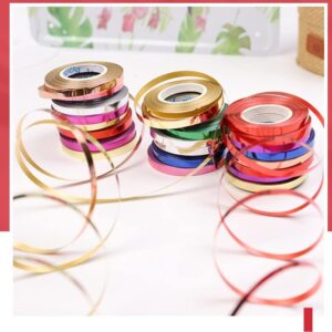 10 Rolls Curling Ribbon Shiny Metallic Balloon String Roll Assorted Colors Wrapping Ribbons for Crafts Bows Present Wrapping Florist Wedding Party Decoration,1/5 " Wide,11 Yards Per Roll