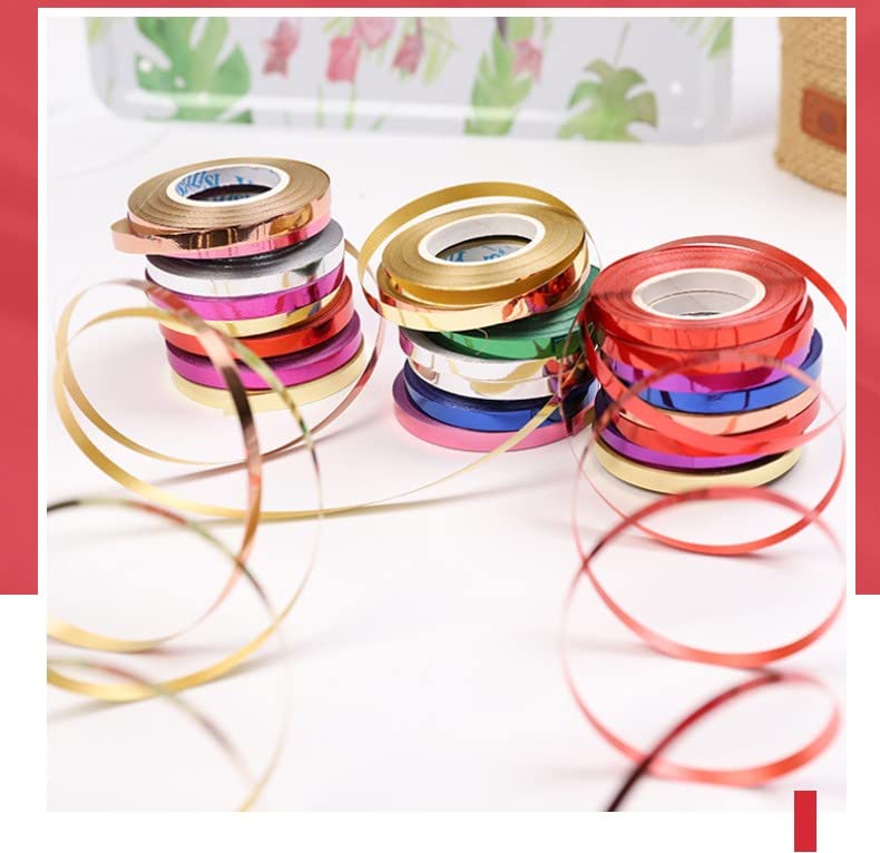 10 Rolls Curling Ribbon Shiny Metallic Balloon String Roll Assorted Colors Wrapping Ribbons for Crafts Bows Present Wrapping Florist Wedding Party Decoration,1/5 " Wide,11 Yards Per Roll