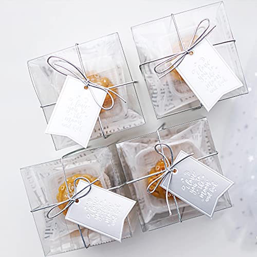 Yesland 100 Pcs Clear Favor Boxes - 2 x 2 x 2 Inch Small Transparent Gift Boxes Individual Macaron Box - Chocolate Bomb Packaging for Wedding, Party, Baby Shower Favors, Bridal Shower