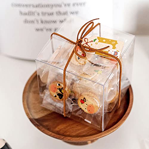 Yesland 100 Pcs Clear Favor Boxes - 2 x 2 x 2 Inch Small Transparent Gift Boxes Individual Macaron Box - Chocolate Bomb Packaging for Wedding, Party, Baby Shower Favors, Bridal Shower