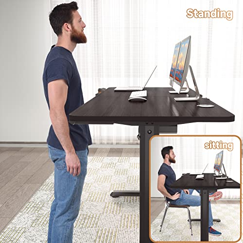 Dripex Electric Standing Desk Height Adjustable Computer Table-55 x 24 Inches Durable Large Workstation with Smart Memory for Home Office